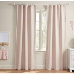 Pottery Barn Kids Evelyn Linen Blackout Curtain Panel in Blush 54x108.